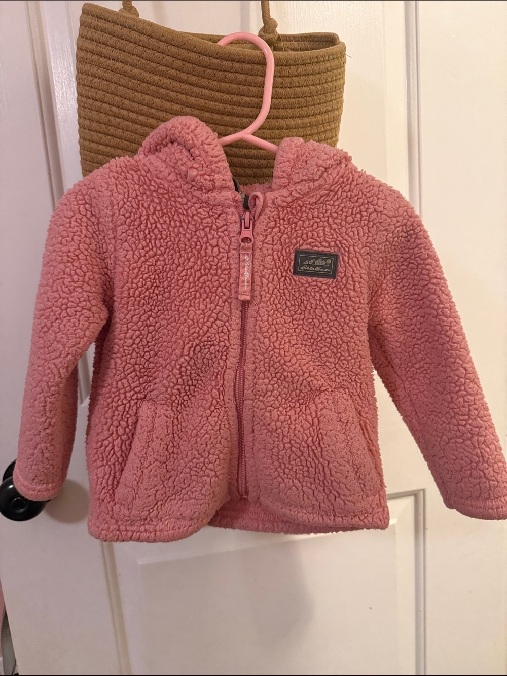 Eddie Bauer Kids Pink Sherpa Zip Jacket with Hood
